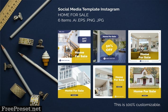 Instagram Square Templates - Home for Sale SQLMR3V