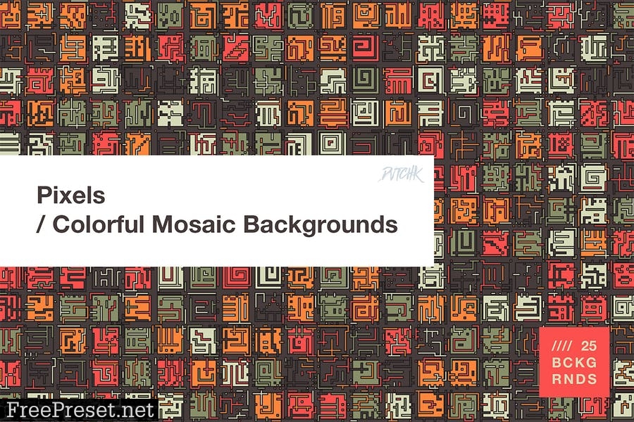 Pixels | Colorful Mosaic Backgrounds 4GSGE7D