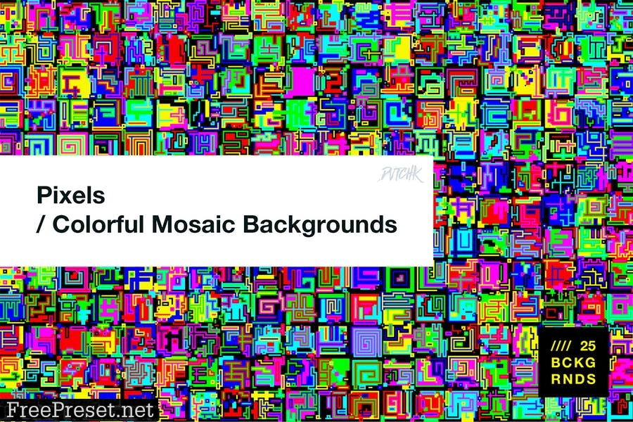 Pixels | Colorful Mosaic Backgrounds 4GSGE7D