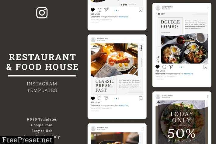 Restaurant Instagram Post Template NLQHVXL