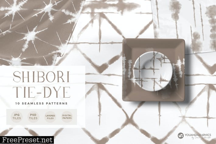 Shibori Tie-Dye Seamless Patterns VKLYF6B