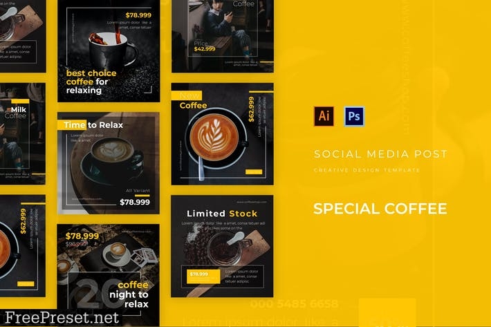 Special Coffee Social Media Post Template YUWGE5P