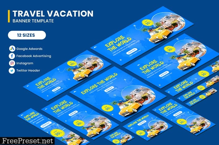 Travel Vacation Banners Ad M5RUCHY