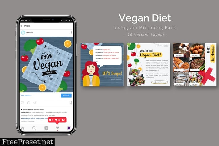 Vegan Diet - Instagram Microblog Pack 3Z3PM7