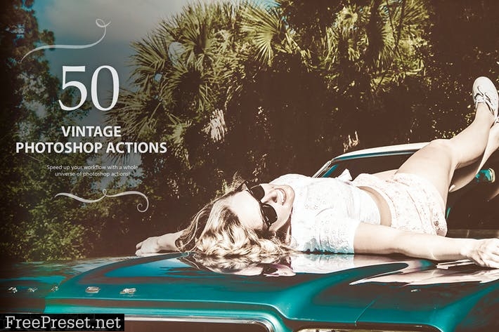 50 Vintage Photoshop Actions PYJLSCS