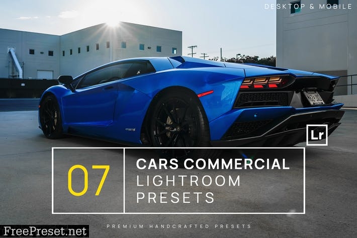 7 Cars Commercial Lightroom Presets + Mobile