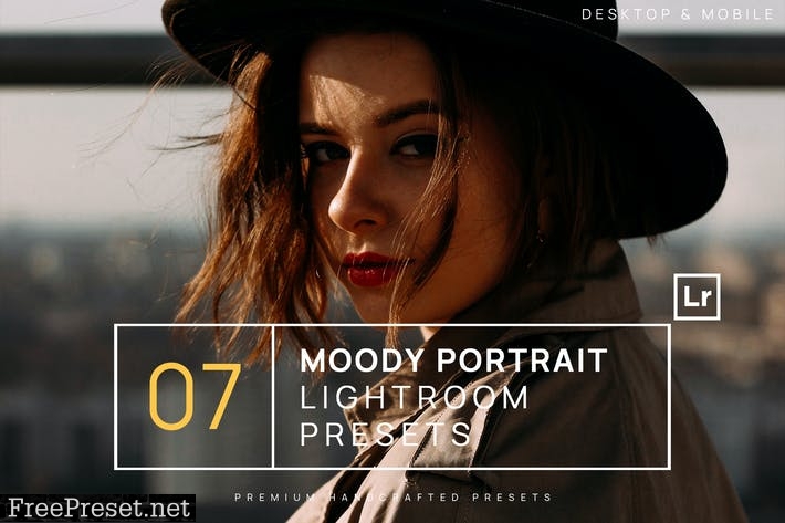 7 Moody Portrait Lightroom Presets + Mobile