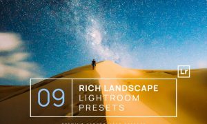 9 Rich Landscape Lightroom Presets + Mobile