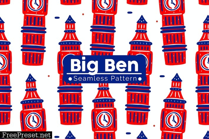 Big Ben Seamless Pattern UDY93PE