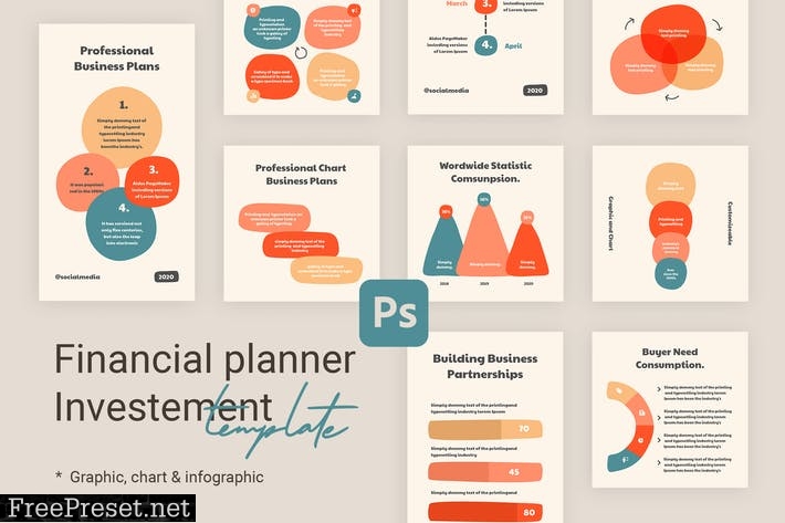 Charts & Graphs Instagram Templates for Finance V2 UXFWZ5R