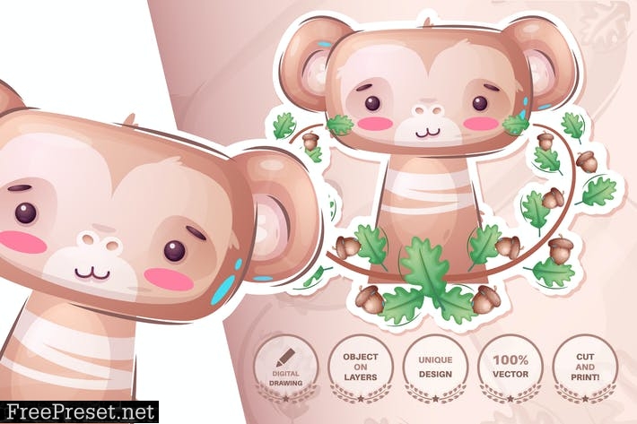 Cute monkey - seamless pattern  57B82SZ