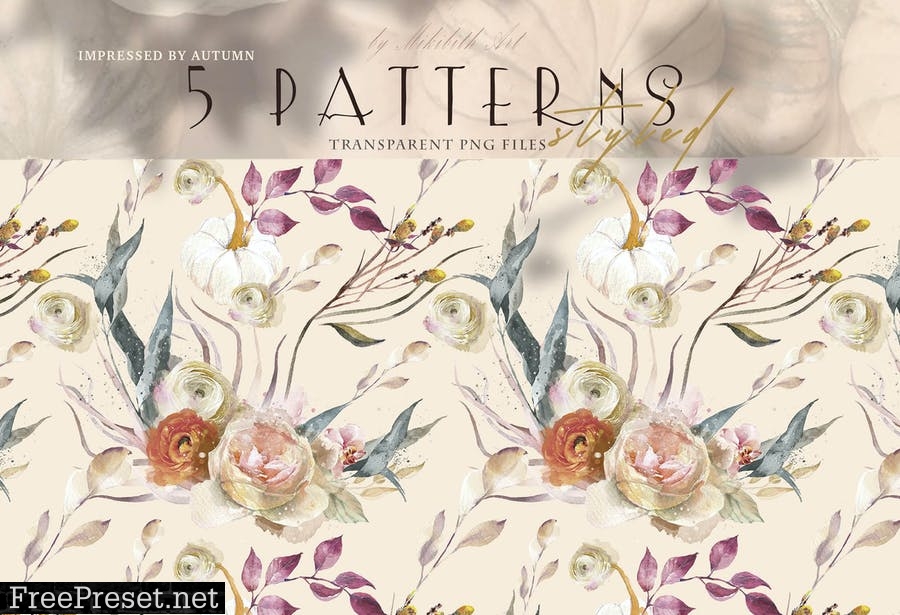 Floral boho styled Patterns 95VZMLK