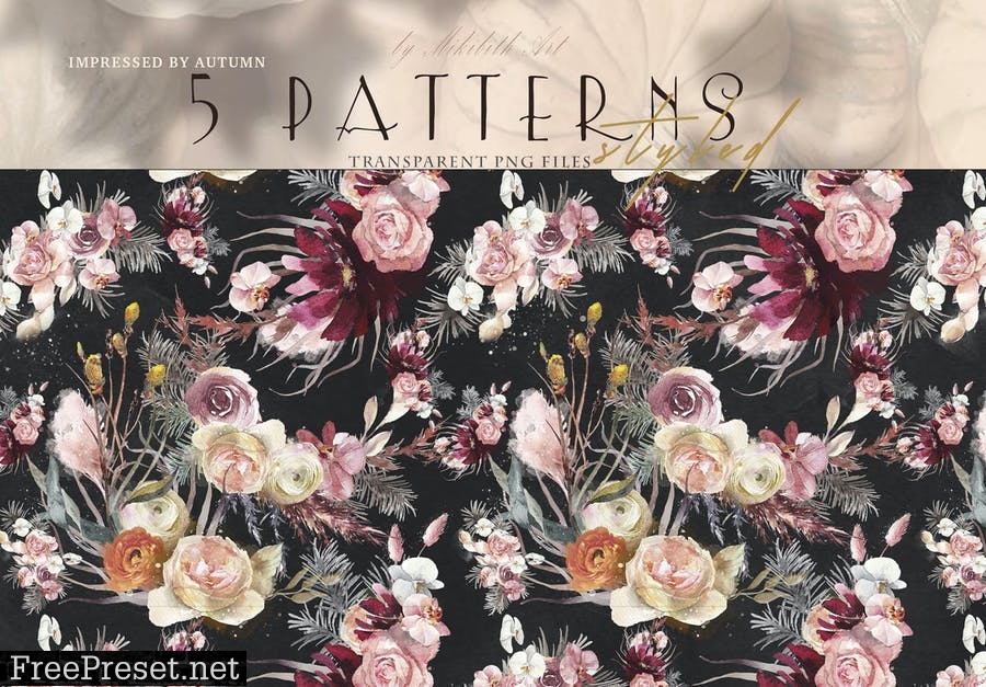 Floral boho styled Patterns 95VZMLK