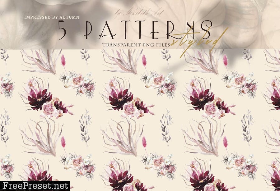 Floral boho styled Patterns 95VZMLK