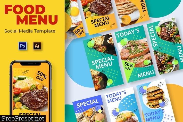 Food Yellow Social Media Template ZVUVB75