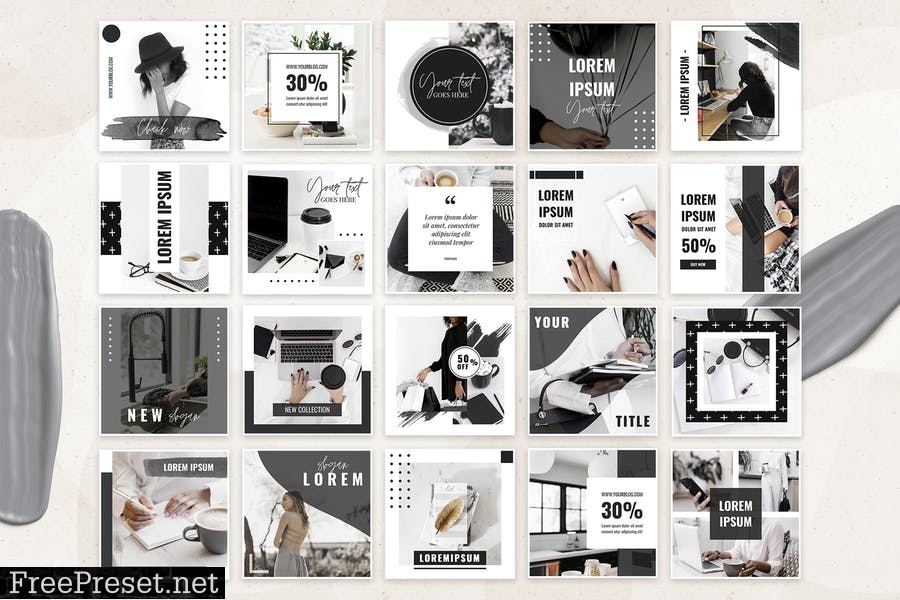 Instagram Templates in Black&White HSZYASX