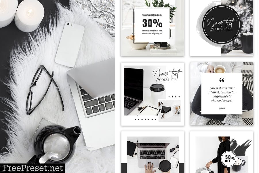 Instagram Templates in Black&White HSZYASX