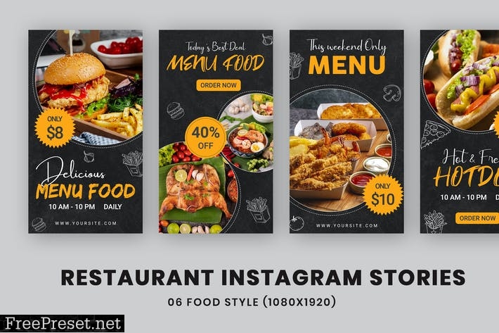Menu Food Banners Ad Instagram Stories H3Z478U