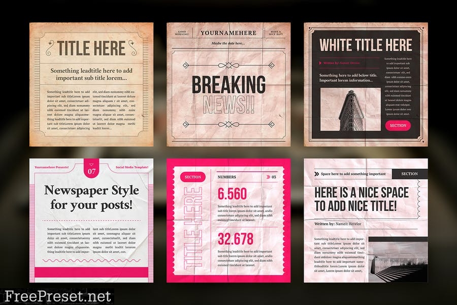 Newspaper Social Media Templates E4DK6Q4