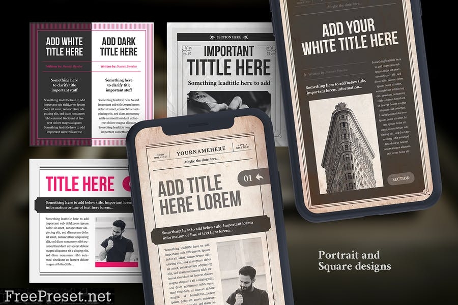 Newspaper Social Media Templates E4DK6Q4