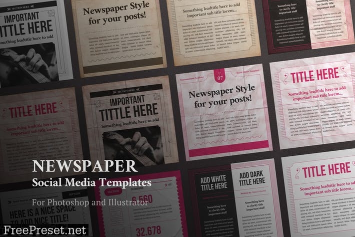 Newspaper Social Media Templates E4DK6Q4