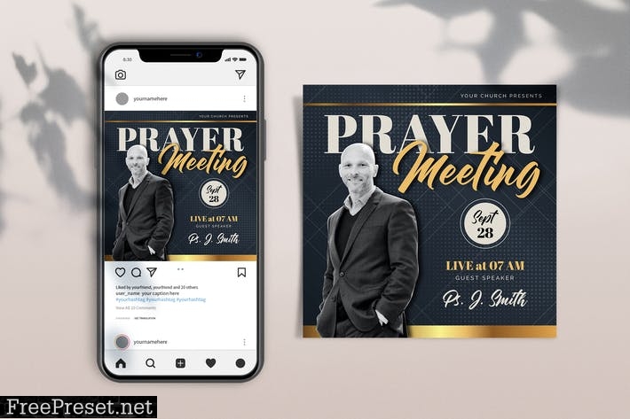 Prayer Meeting Template Square Set 6JEP59Y