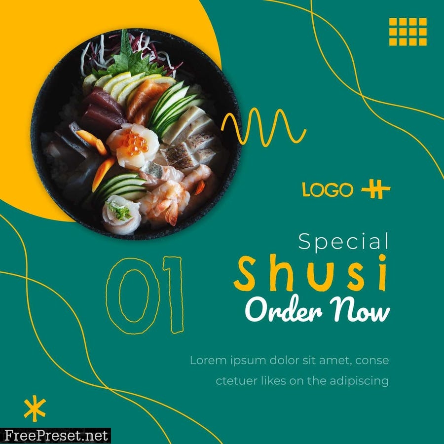 Sushi Time Social Media Post HE7NH8Q