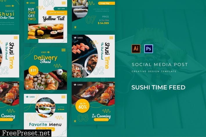 Sushi Time Social Media Post HE7NH8Q