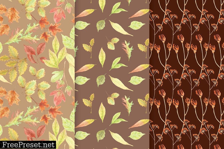 Watercolor Patterns in Autumn Shades Y4LK569