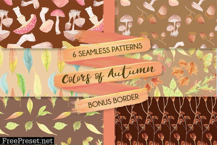 Watercolor Patterns in Autumn Shades Y4LK569