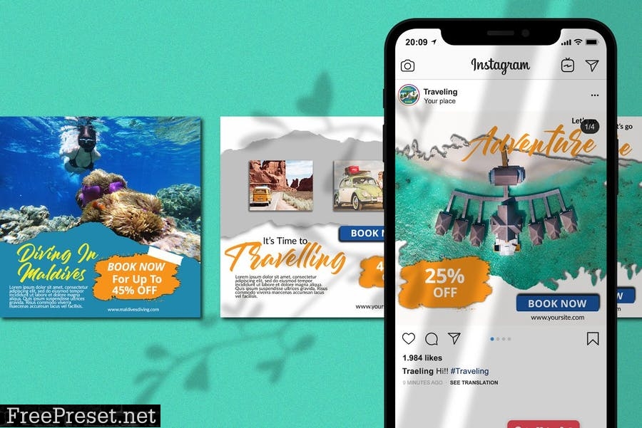 20 Travelling Instagram Pack Banner 9B72NQV