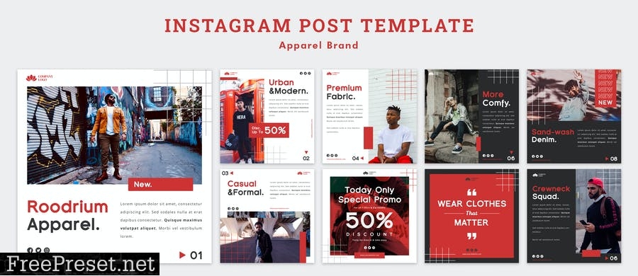 Apparel Brand Instagram Post Template AADPUU8