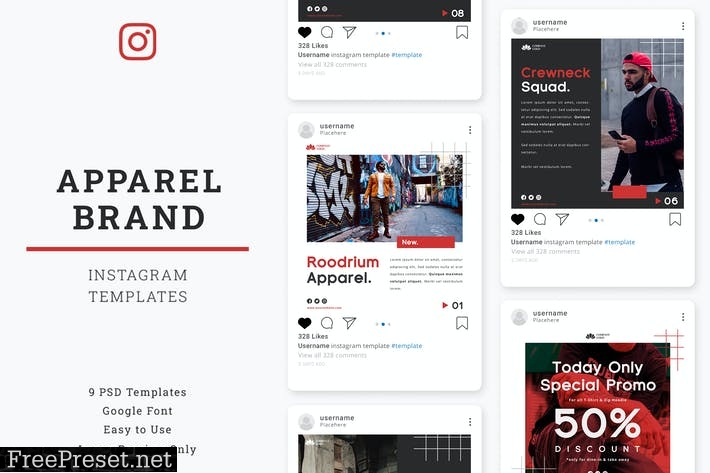 Apparel Brand Instagram Post Template AADPUU8