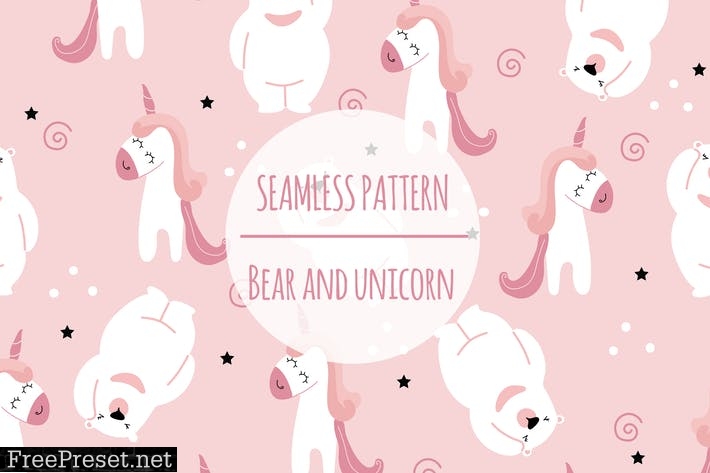 Bear And Unicorn – Seamless Pattern FYQWSE2