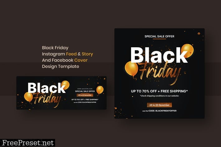 Black Friday Instagram Feed & Story And Facebook C 4X9FU33