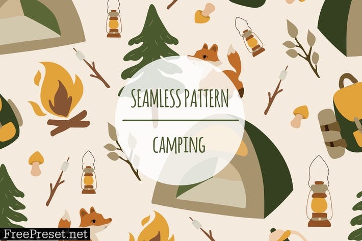 Camping – Seamless Pattern 7MW2JQA