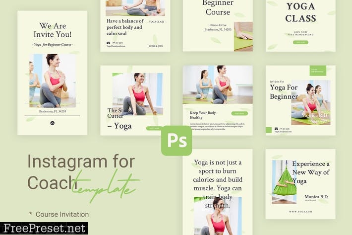 Course - Instagram Templates for Coach & Yoga M9KMPBD
