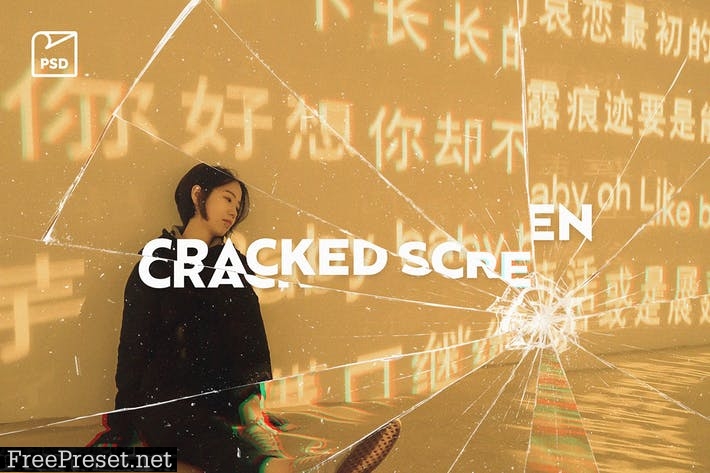 Cracked Screen Photo Effect V9TAG7N