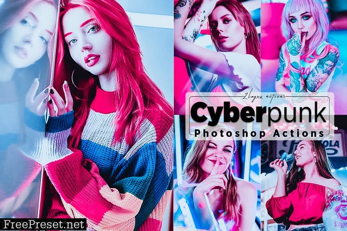 Cyberpunk Portrait Photoshop Actions 9T3V6KF