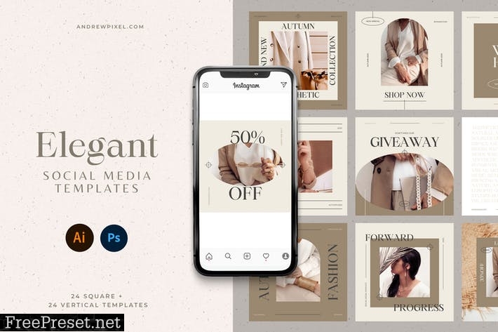 Elegant Social Media Templates 83HFPK2