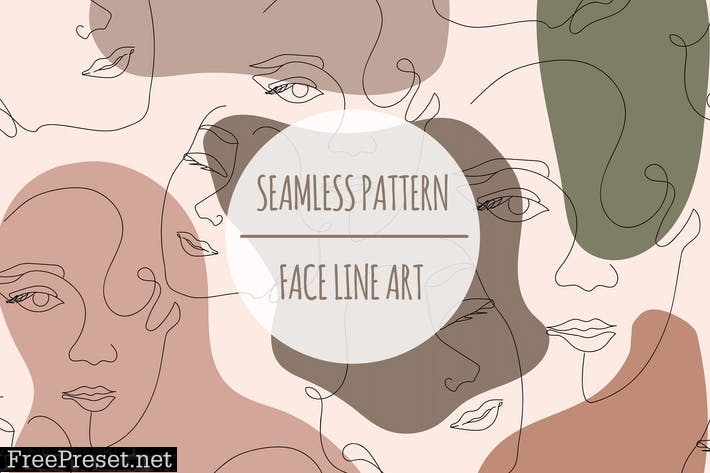 Face Line Art – Seamless Pattern  PPFWZQS