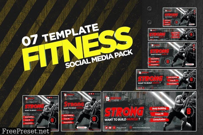 Fitness Social Media Pack FCHR57X