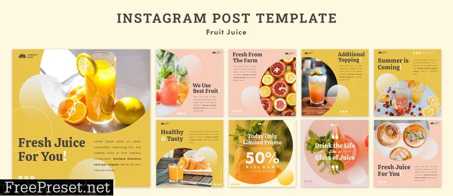 Fruit Juice Instagram Post Template AVS6VMM