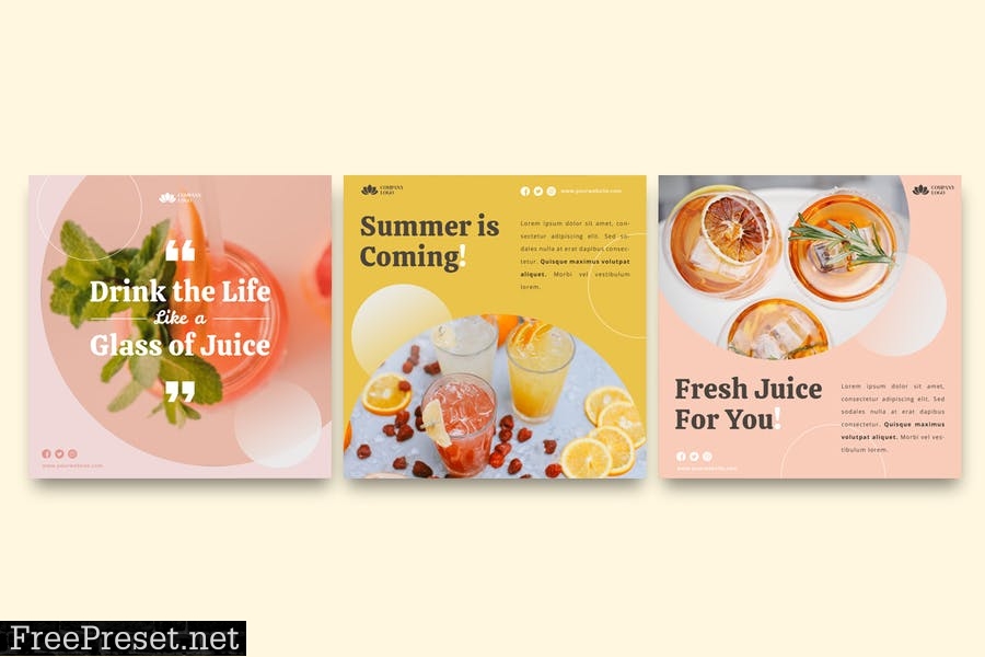 Fruit Juice Instagram Post Template AVS6VMM