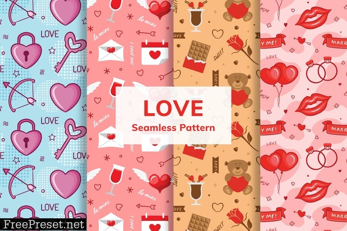 Love Seamless Pattern DBRQ6EU