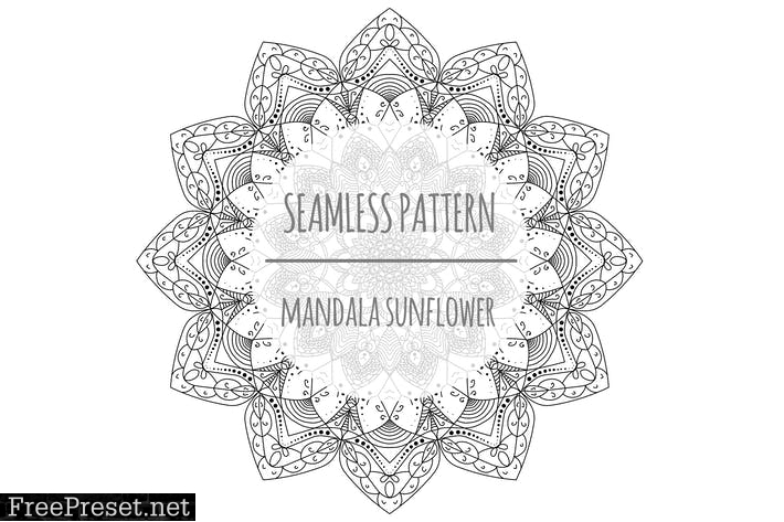 Mandala Sunflower – Seamless Pattern 6WHUKWZ