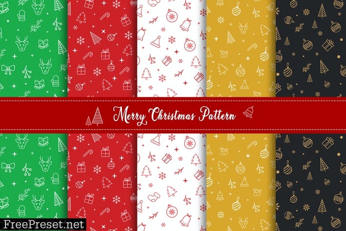 Merry Christmas Pattern & Digital Paper Pack M3NZVFV