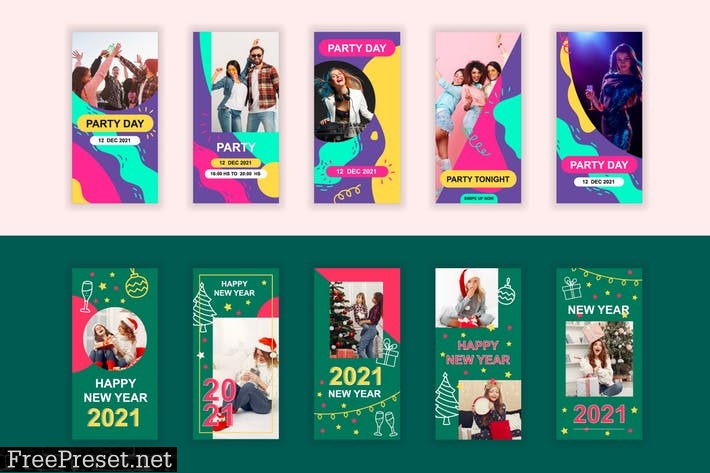 Party and New Year Instagram Stories Template XN4BMXY