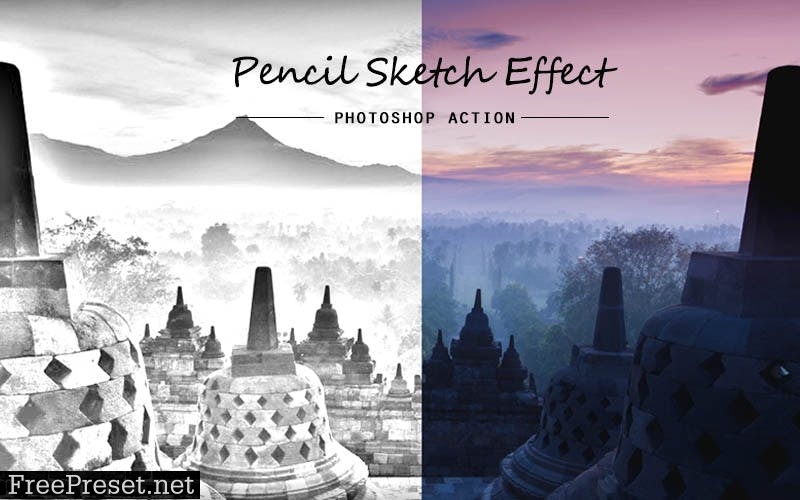 Pencil sketch | PSD action 4JNB3ND