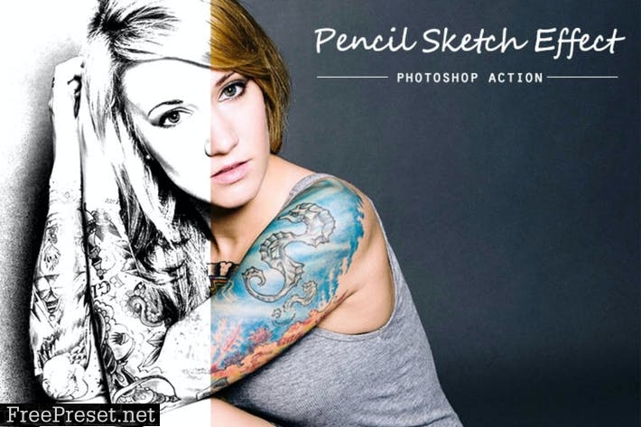 Pencil sketch | PSD action 4JNB3ND